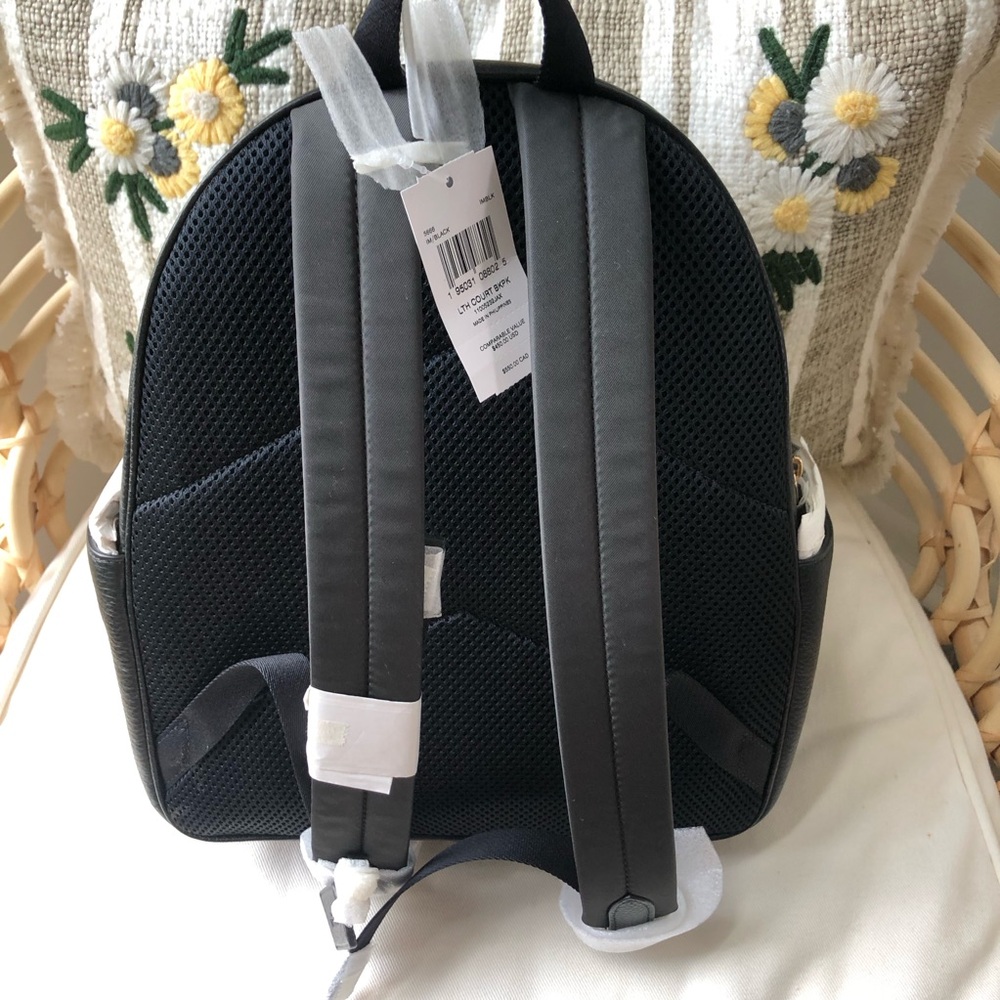 Coach  Pebble Leather Court Backpack in black NWT - Picture 5 of 14